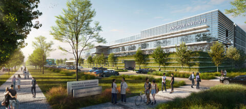 Rendering of a bioscience building